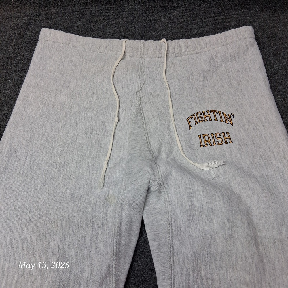 Champion Gray Sweatpants with 'FIGHTING IRISH' Patch